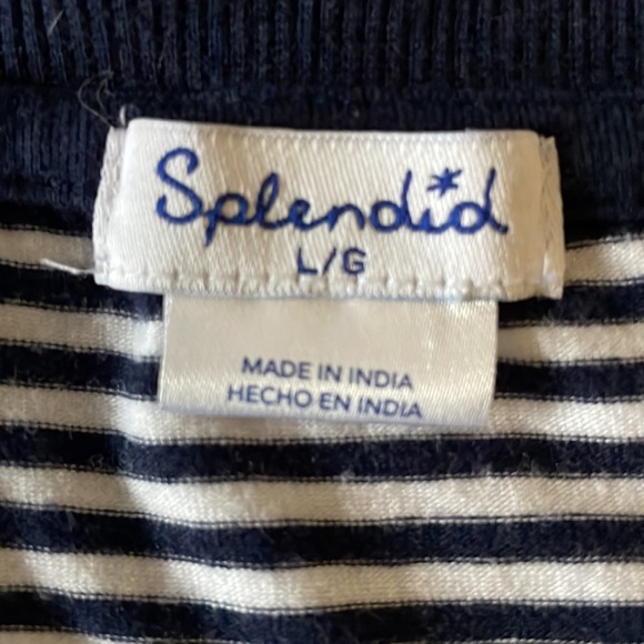 Women’s size large tank top, splendid, navy blue, white striped - Picture 4 of 4